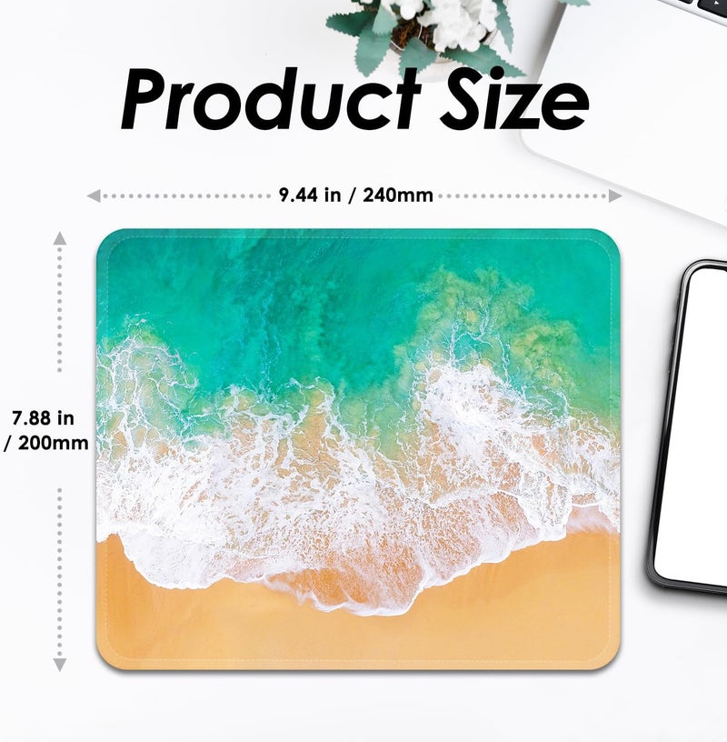 FROGIGO Square Mouse Pad with Stitched Edge, Premium Mousepad Washable Cloth. Computer Mouse Pad with Non-Slip Rubber Base, Mouse Pads for Computers Laptop Mouse 9.25x7.75x0.12 inch-Beach2 - Image 3
